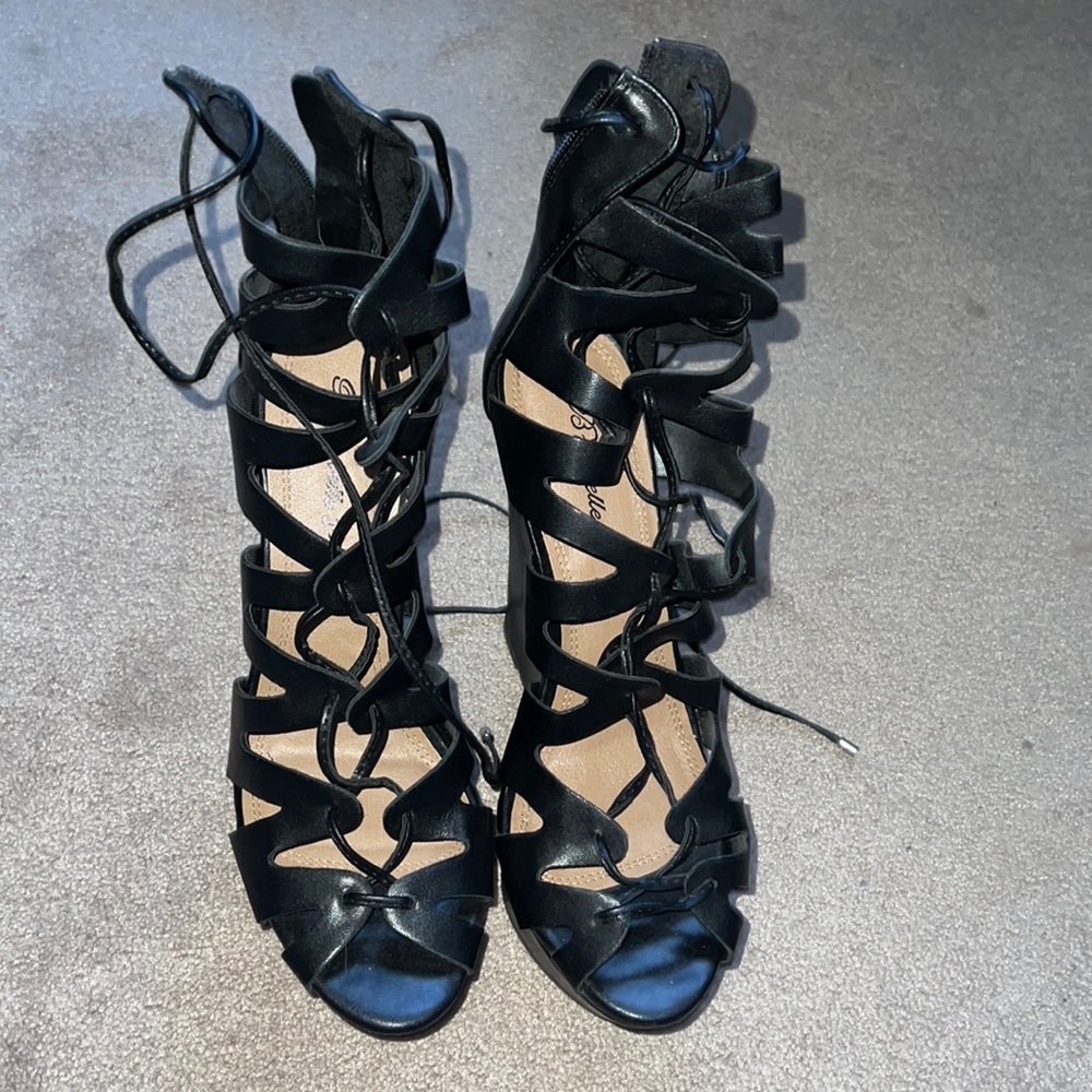 Breckelle wedges that lace up around your ankles